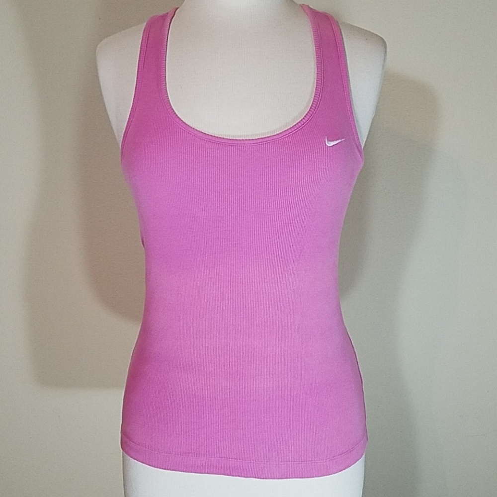 Nike Pink Racer back ribbed tank top size Medium
